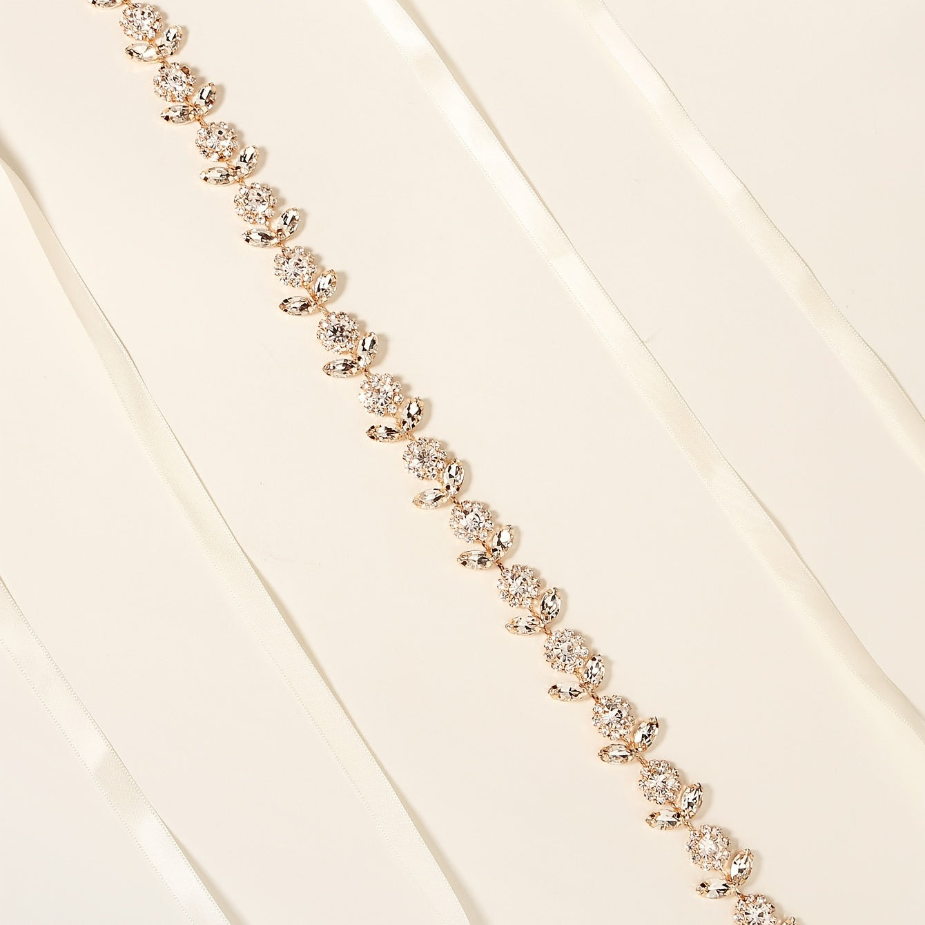 Bridal Rhinestone Wedding Belts - Clear Crystal Sash Belt