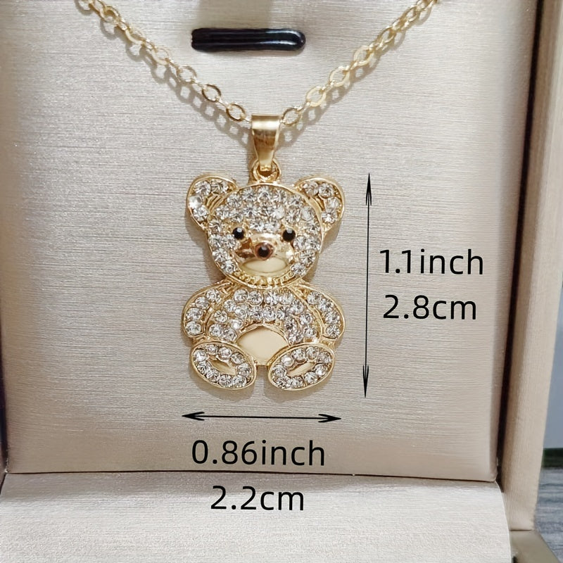 CZ Bear Necklace Girl Animal Accessories