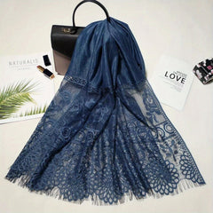 Large Hollow Lace Shawl for Women - Breathable Scarf for Party Wedding Prom