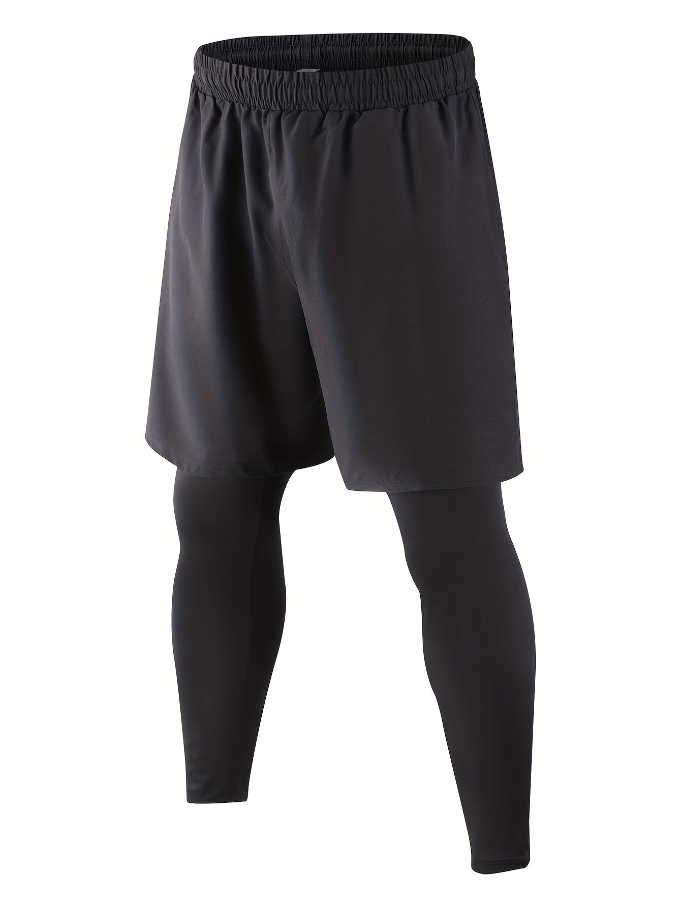Men's Double Layer Stretch Sports Shorts - Summer Gym Workout