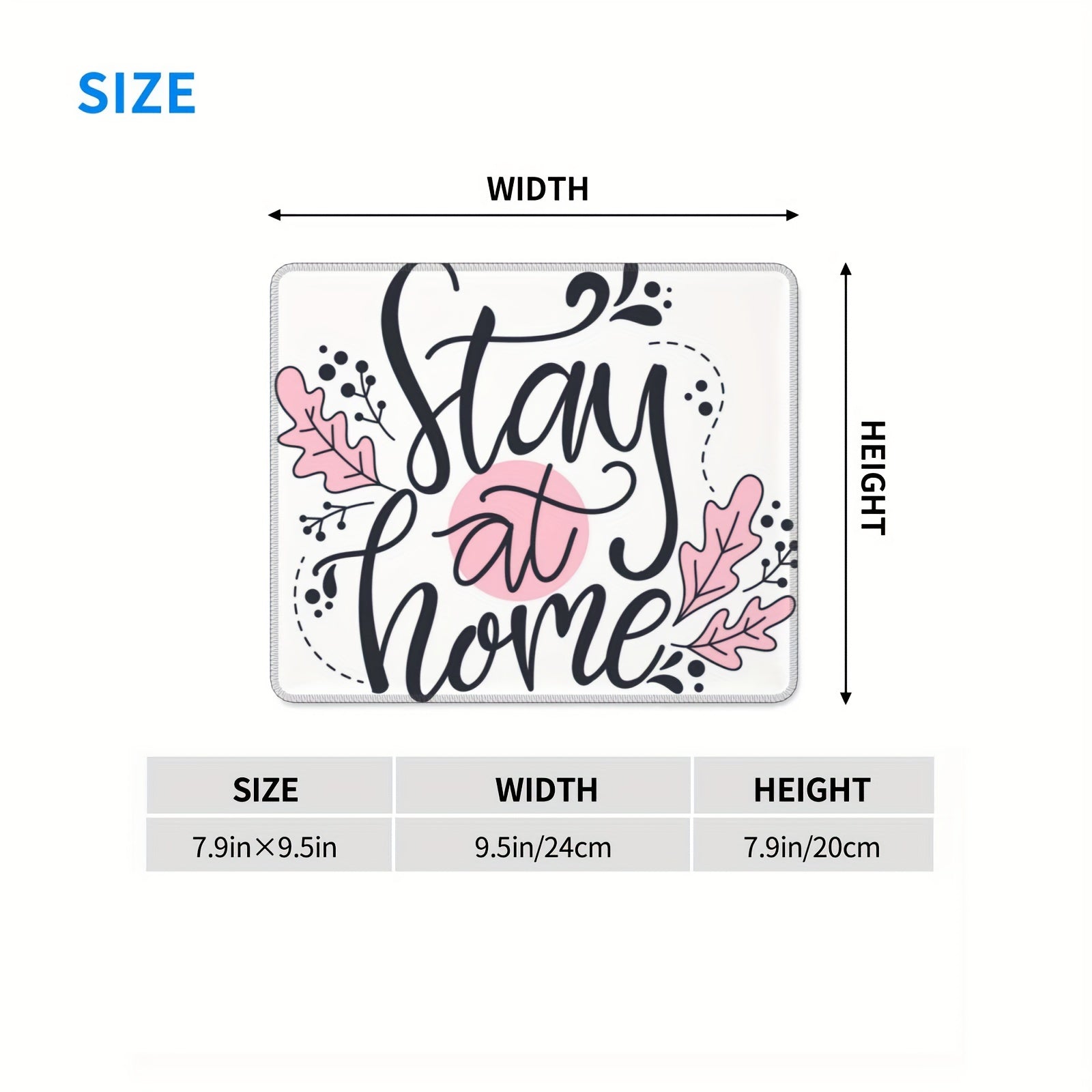 Stay At Home Font Pattern Mouse Pad 20x24cm