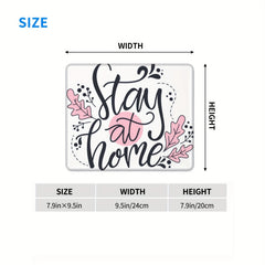 Stay At Home Font Pattern Mouse Pad 20x24cm