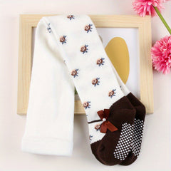 Cute Bow Pearl Baby Pantyhose, Non Slip Design