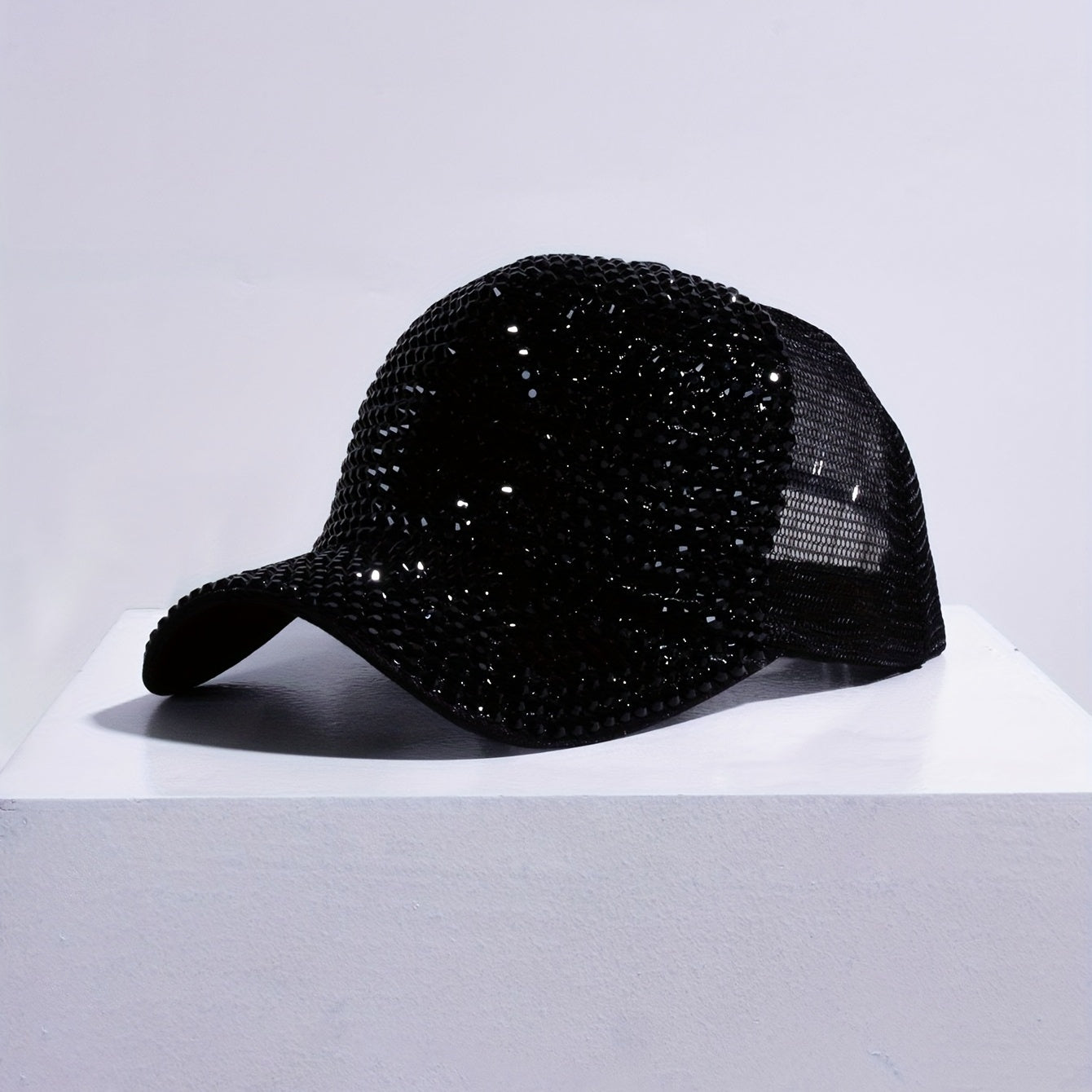 Rhinestone Mesh Trucker Hat Sparkly Baseball Cap