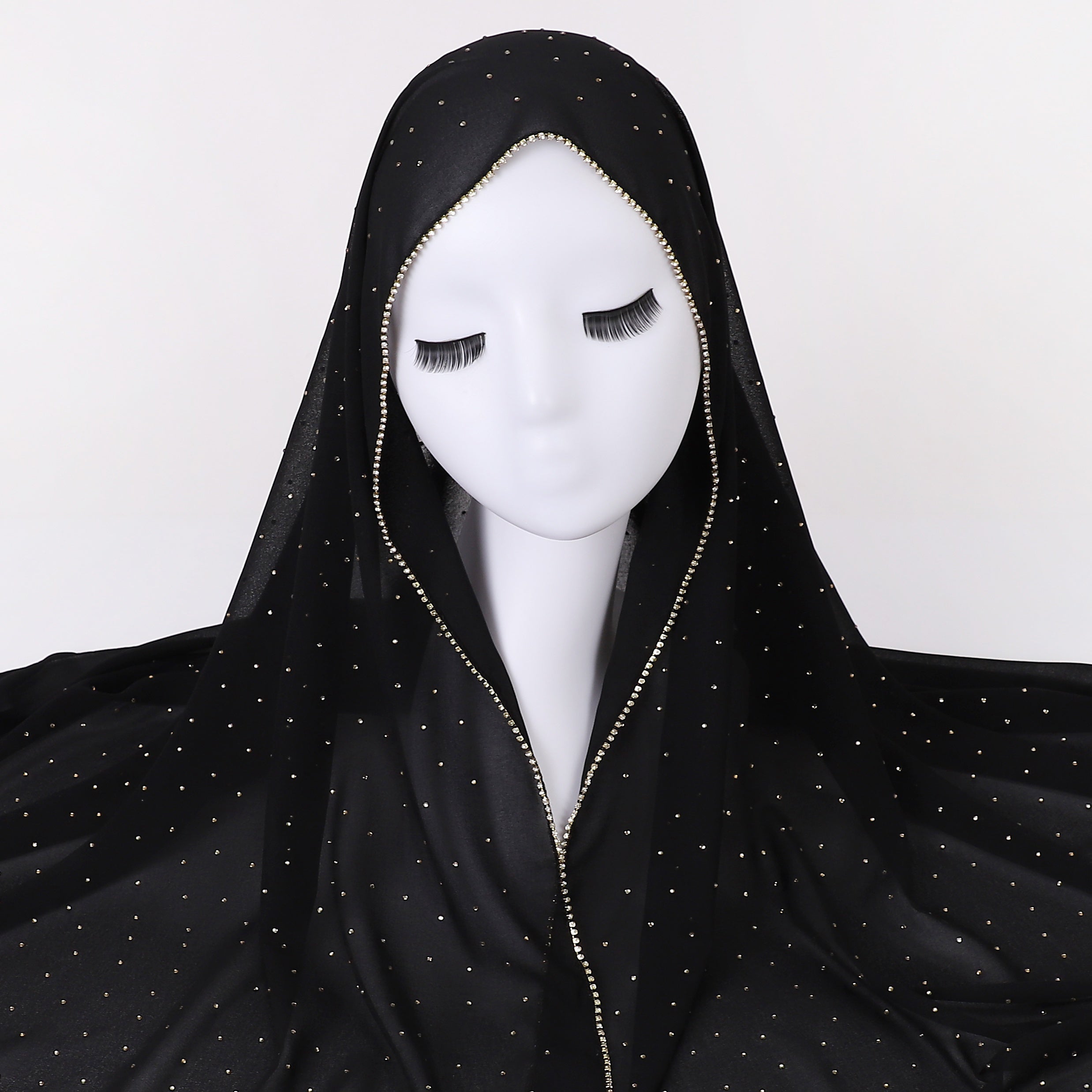 Rhinestone Chiffon Hijab Scarf Shawl Head Wrap Turban Sunscreen Towel