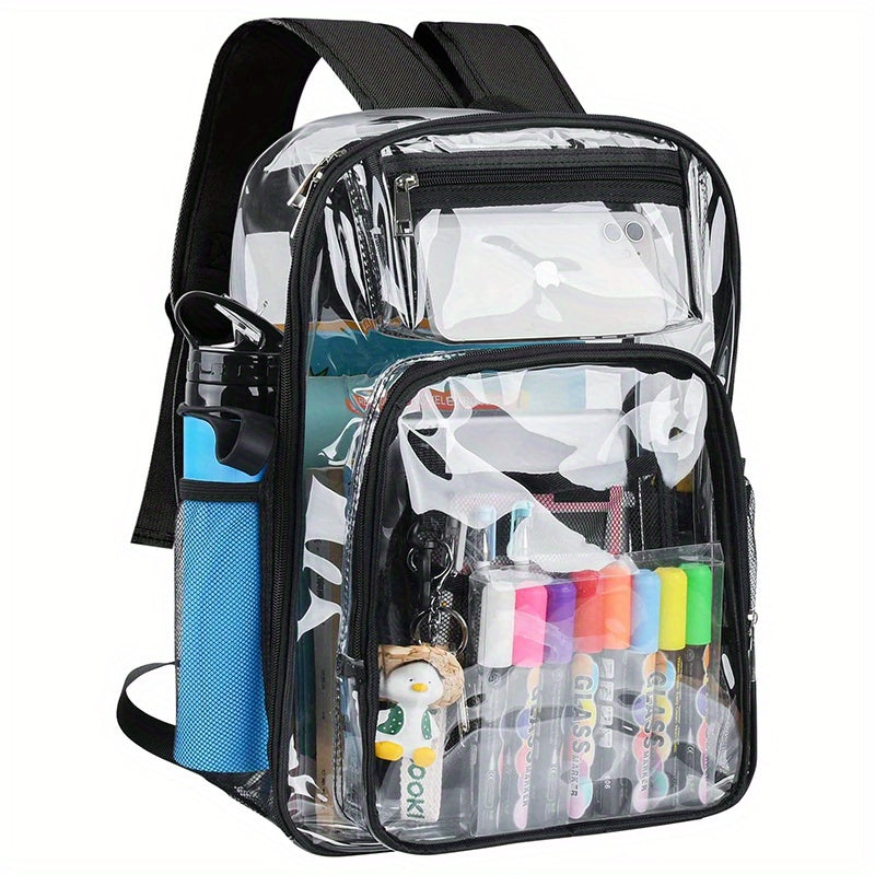 Clear Backpack Heavy Duty PVC See Through with Reinforced Straps