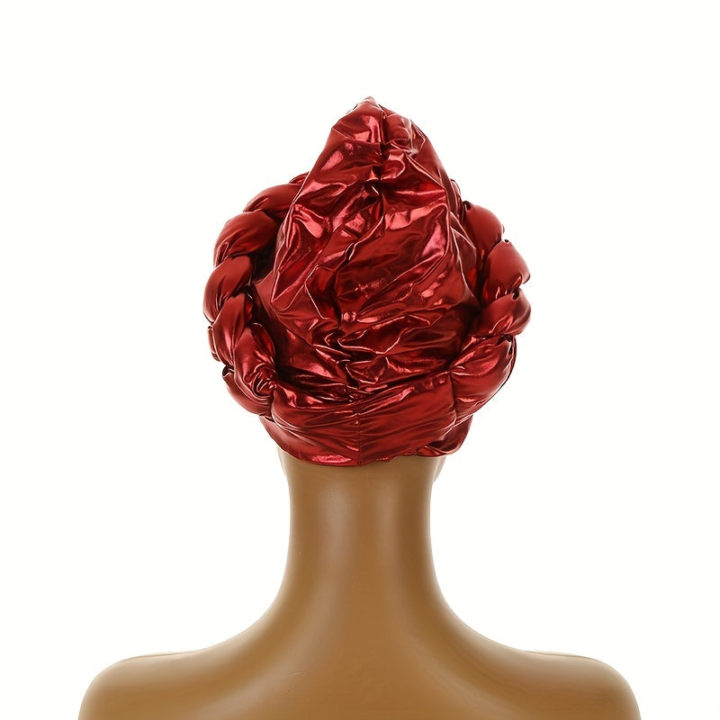 Red Hot Stamping Turban Cap Elastic Head Wrap Ramadan Scarf Chemo Hats