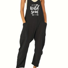 Patch Pocket Jumpsuit Spaghetti Strap Casual