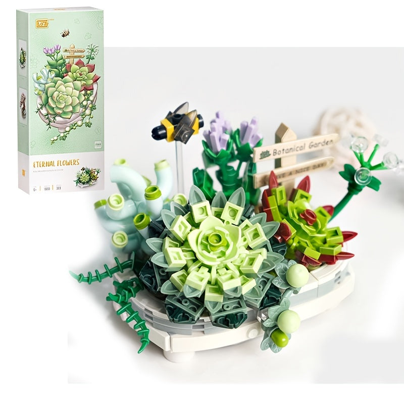 Succulent Sakura Potted Plant Building Blocks Set DIY Bonsai Bricks