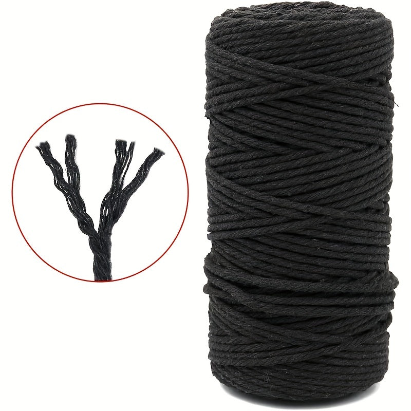 3mm Braided Rope 109 Yards Cotton Fringe Thread Craft Hemp Rope