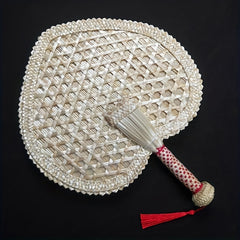 Vintage Woven Fan Handheld Portable Chinese Style Cattail Fan