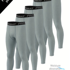 Men's Solid Leggings Quick Dry Sports Compression Pants