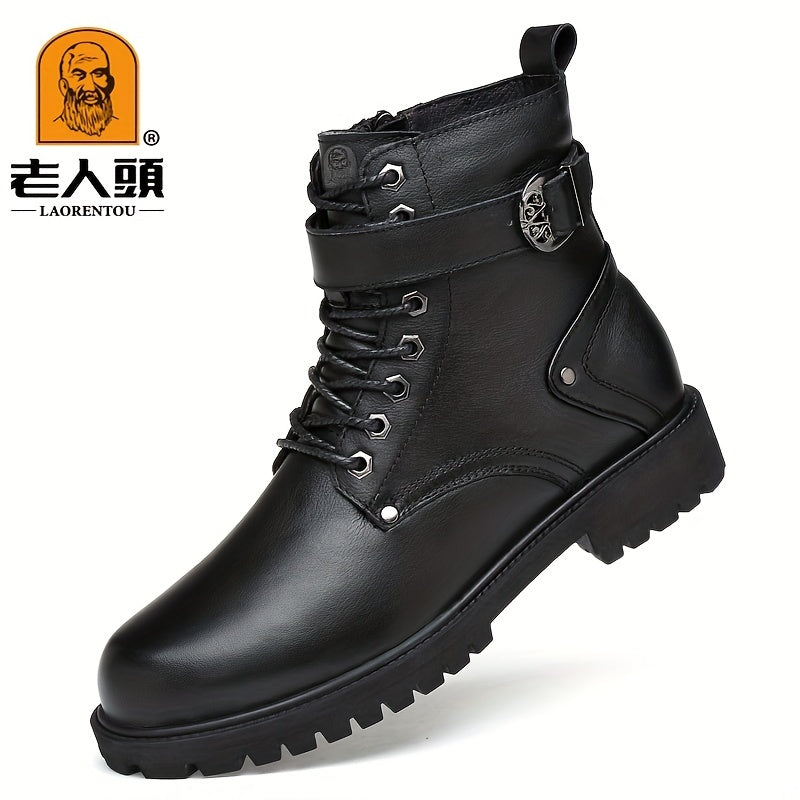 LAORENTOU Men's High Top Combat Boots - Non Slip British Style