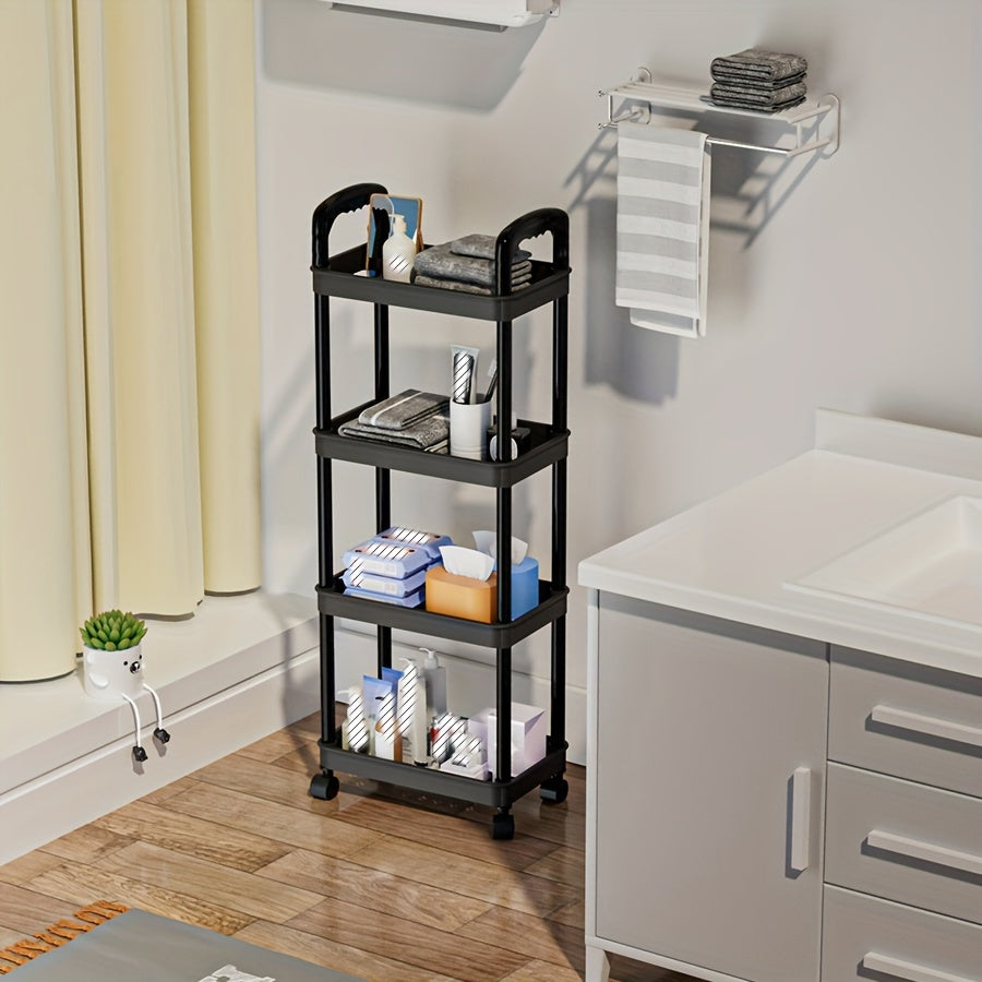 3 4 Tier Utility Cart Rolling Organization Cart With Handle And Wheels