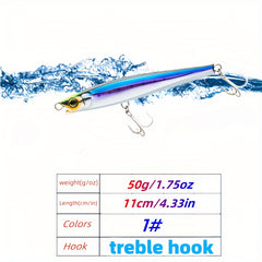 50g Submerged Pencil Lure Sea Fishing Bait Vibration Sinking Minnow