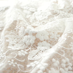 Floral Shaped Table Runner Embroidered Cotton Lace Table Flag