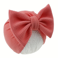 Summer Baby Hat with Big Bow Pullover Style