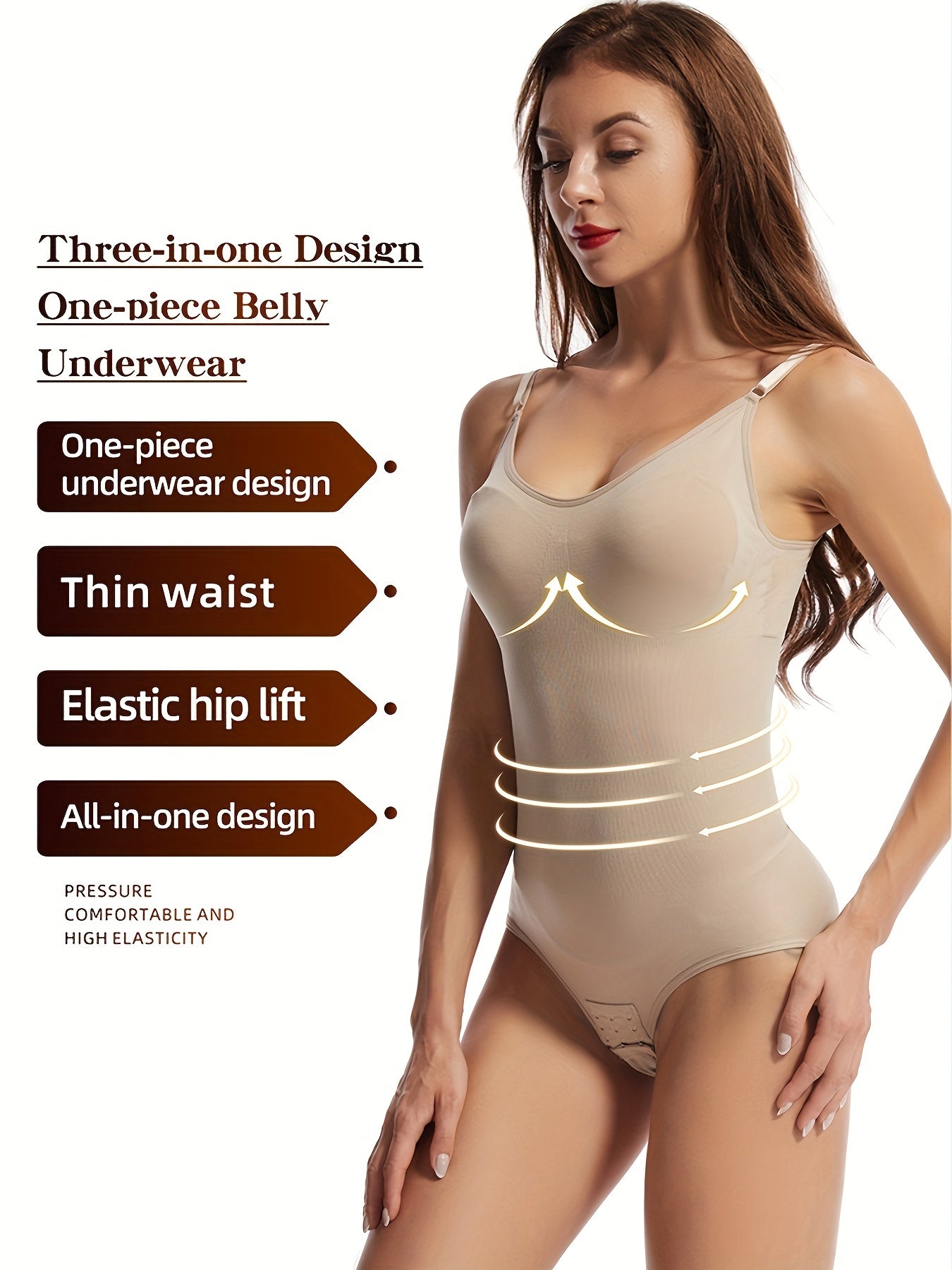 Solid Shaping Bodysuit Tummy Control Slimming Slip Body Shaper