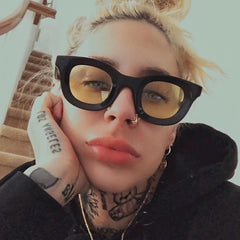 Vintage Oversized Oval Sunglasses Women Sun Protection Tinted Lenses