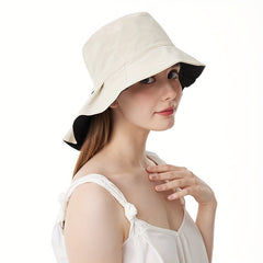 Pleated Wide Brim Bucket Hat UV Protection Sun Hat