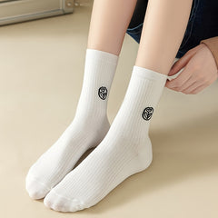 5 Pairs Cartoon Animal Essential Socks Women's Mid Tube Socks