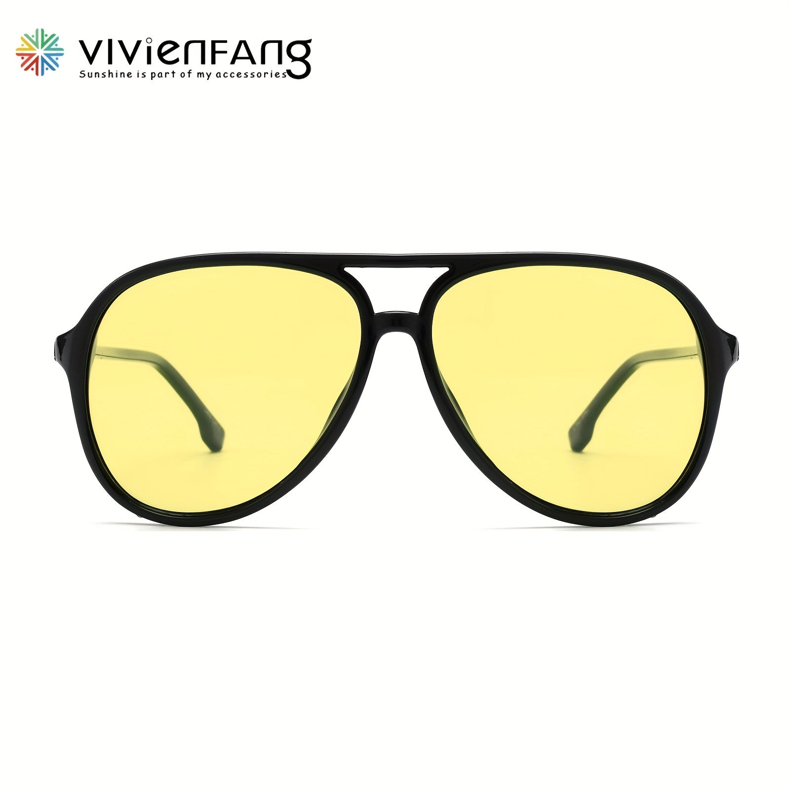 VIVIENFANG Retro Polaroid Pilot Sunglasses Night Vision Lenses VF220