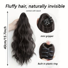 40 64cm Long Curly Wavy Ponytail Extensions Claw Clip In Hair Extensions