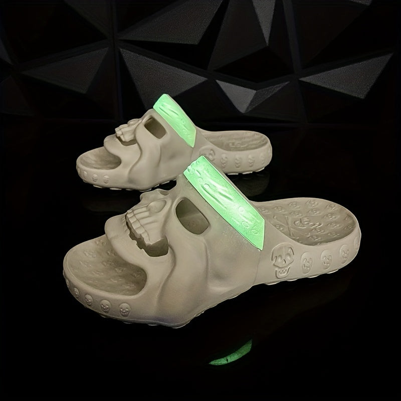 Men's Skull Slides Non Slip Slippers Open Toe Shoes