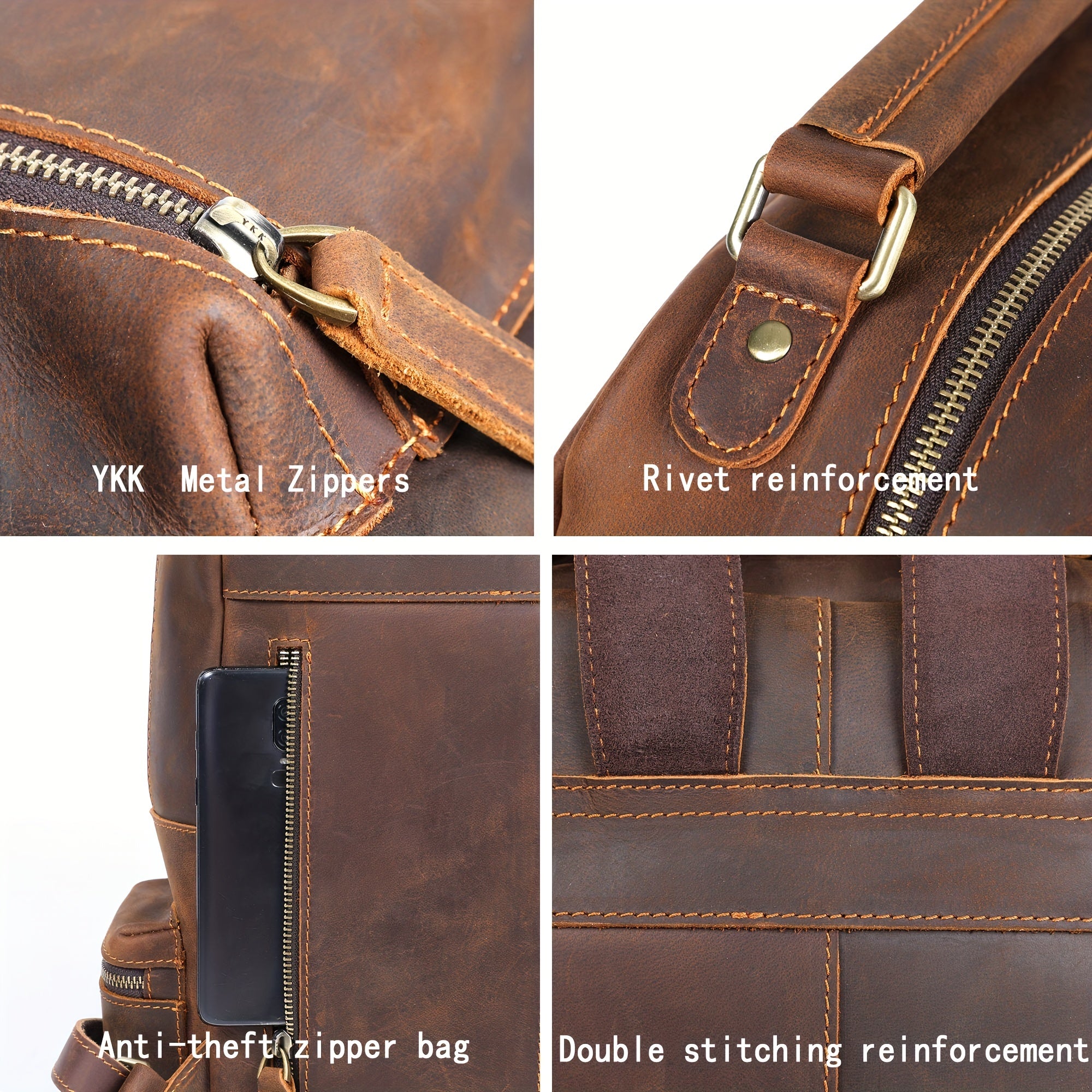 Vintage Retro Leather Backpack Casual Men's Women's Backpack