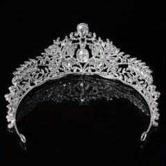 Bridal Faux Pearl Crystal Crown Tiara Wedding Head Jewelry