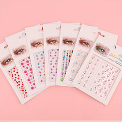 Colorful Eye Makeup Stickers Rhinestone & Pearl Decoration
