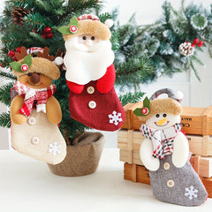 Christmas Santa Claus Socks Tree Pendant Gift Bags Holiday Party Candy Bags