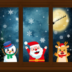3pcs Christmas Snowflake Window Cling Stickers For Glass Xmas Decorations