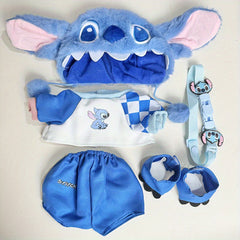6pcs Labubu Stitch Doll Clothing Set Overalls Accessories Toy