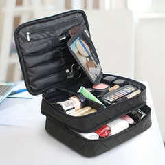 Waterproof Makeup Bag for Women Double Layer Large Capacity Cosmetic Case