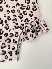 Leopard Print Swimwear With Headband Girls Bathing Suit Summer