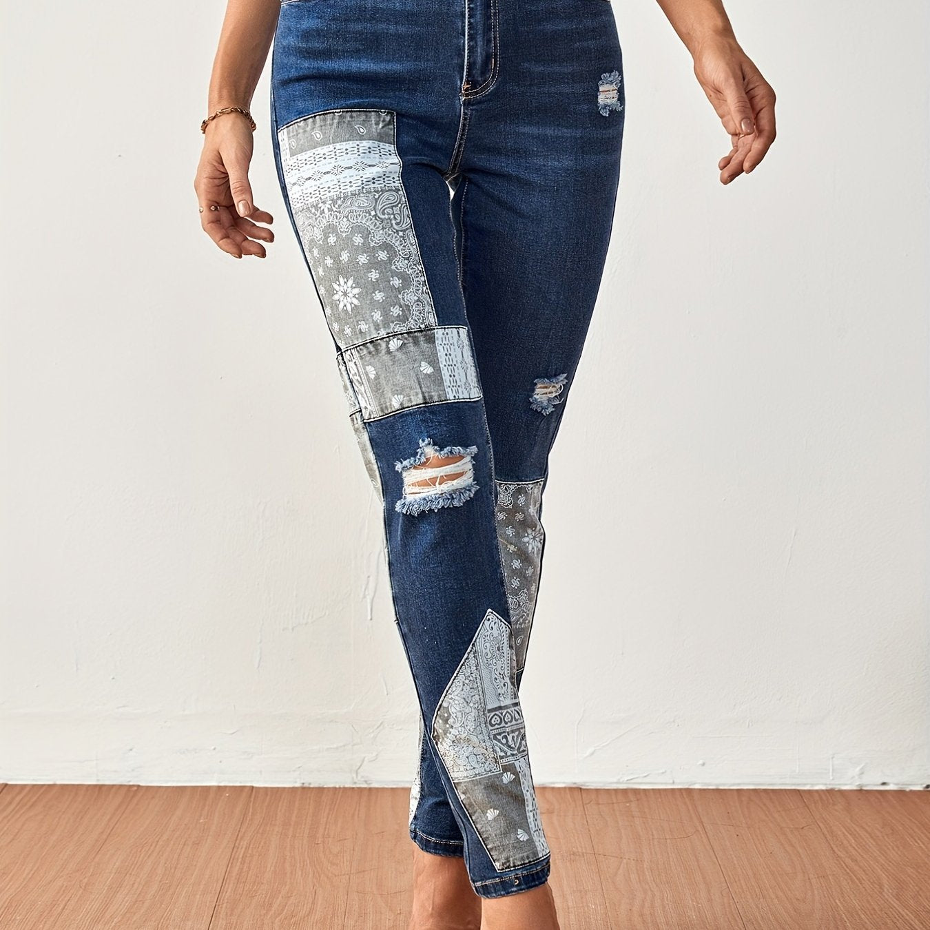 High Stretch Ripped Jeans Women's Denim Pants