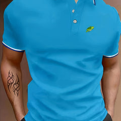Turtle Print Men's Lapel Shirt Casual Button Up Top