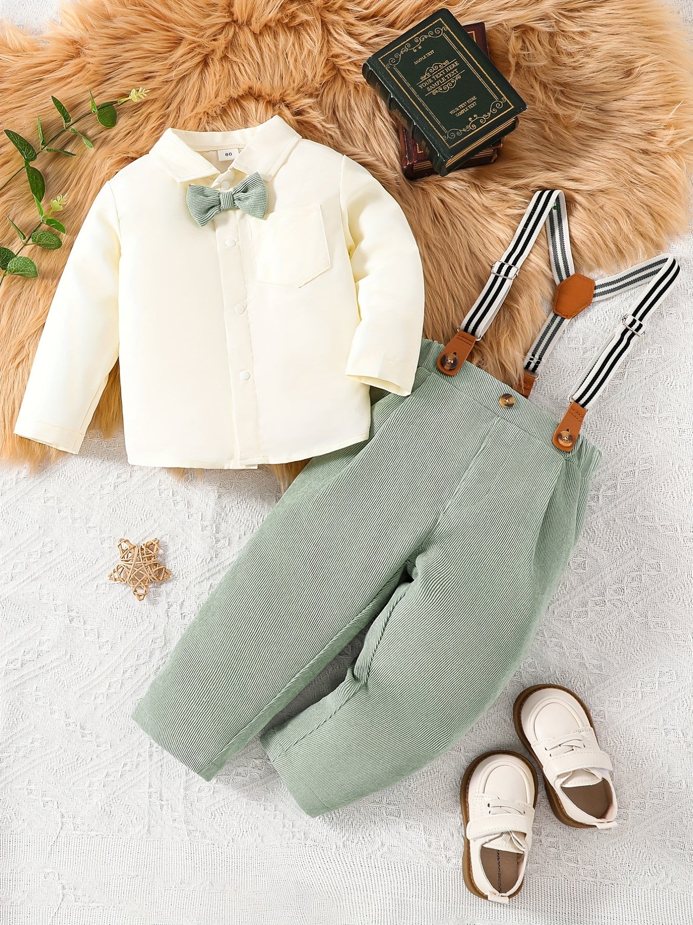 Toddler Boys Long Sleeve Shirt Pants Gentleman Dress Suit Outfit
