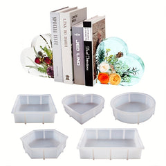 Resin Silicone Mold for DIY Art - Hexagon Round Square Rectangle