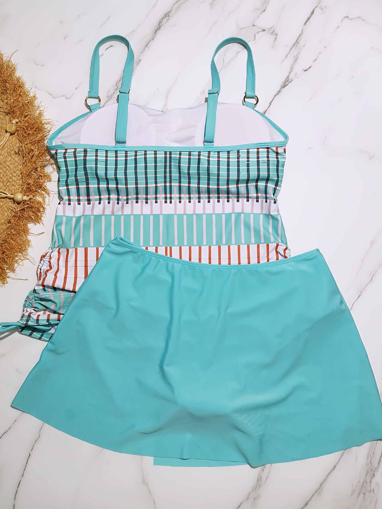 Striped Print Tankini Set