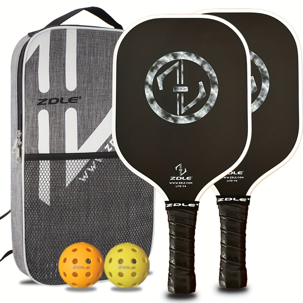 2pc Pickleball Paddle Set w/ Glass Fiber Face & 10mm Polypropylene Core