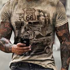 Route 167 & Classic Car Print Men's Short Sleeve T-shirt