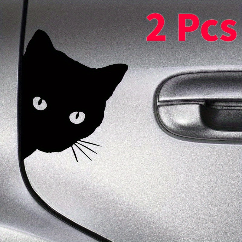 2pcs Cat Stealing Car Stickers Funny Vinyl Car Stickers