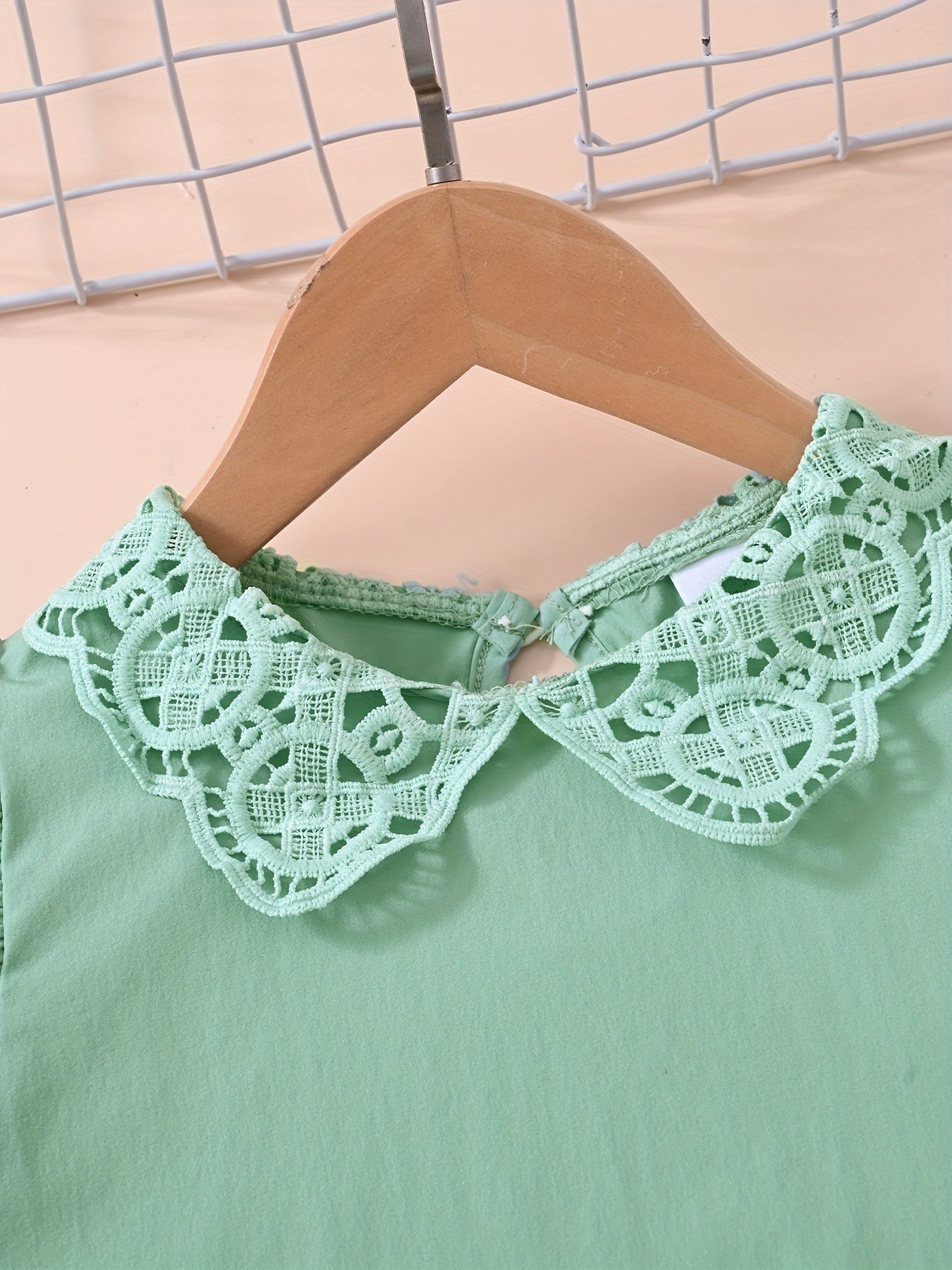 Toddler Girls Lace Collar Butterfly Sleeve Blouse Top