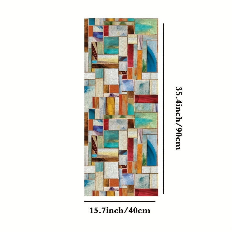 Abstract Geometry Stained Glass Window Film Privacy Film