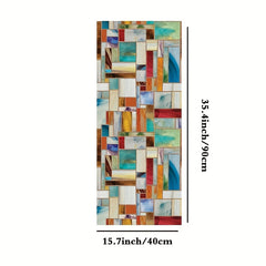 Abstract Geometry Stained Glass Window Film Privacy Film