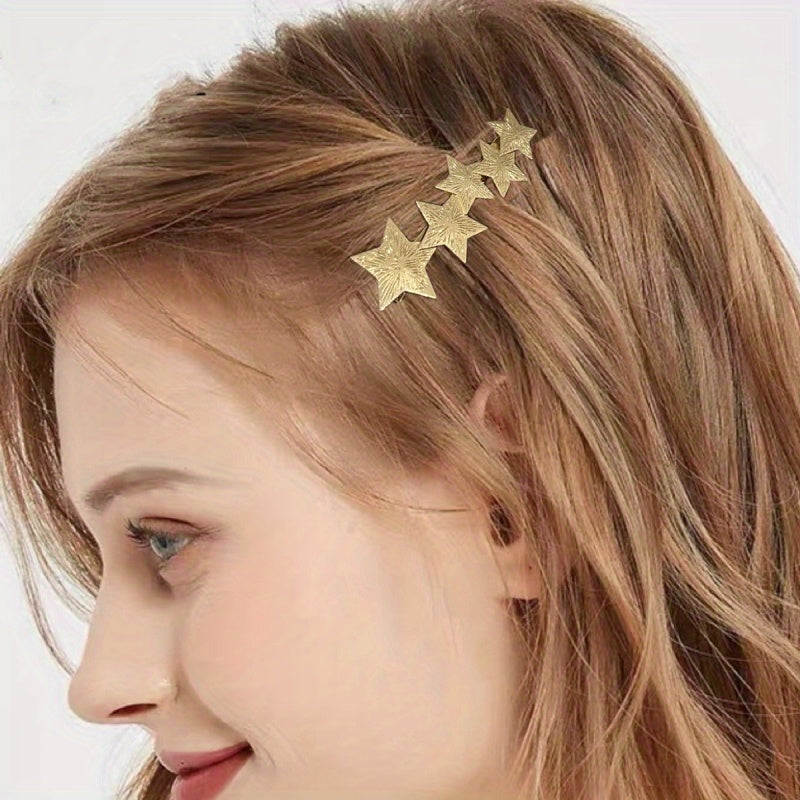 Star Shape Hair Clip Zinc Alloy Geometric Edge Clip