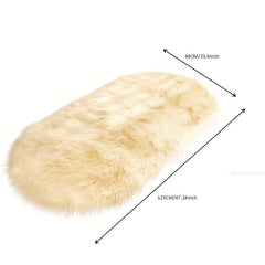 Oval Plush Rug Bedside Foot Cushion Sofa Foot Cushion Carpet Floor Mat 60