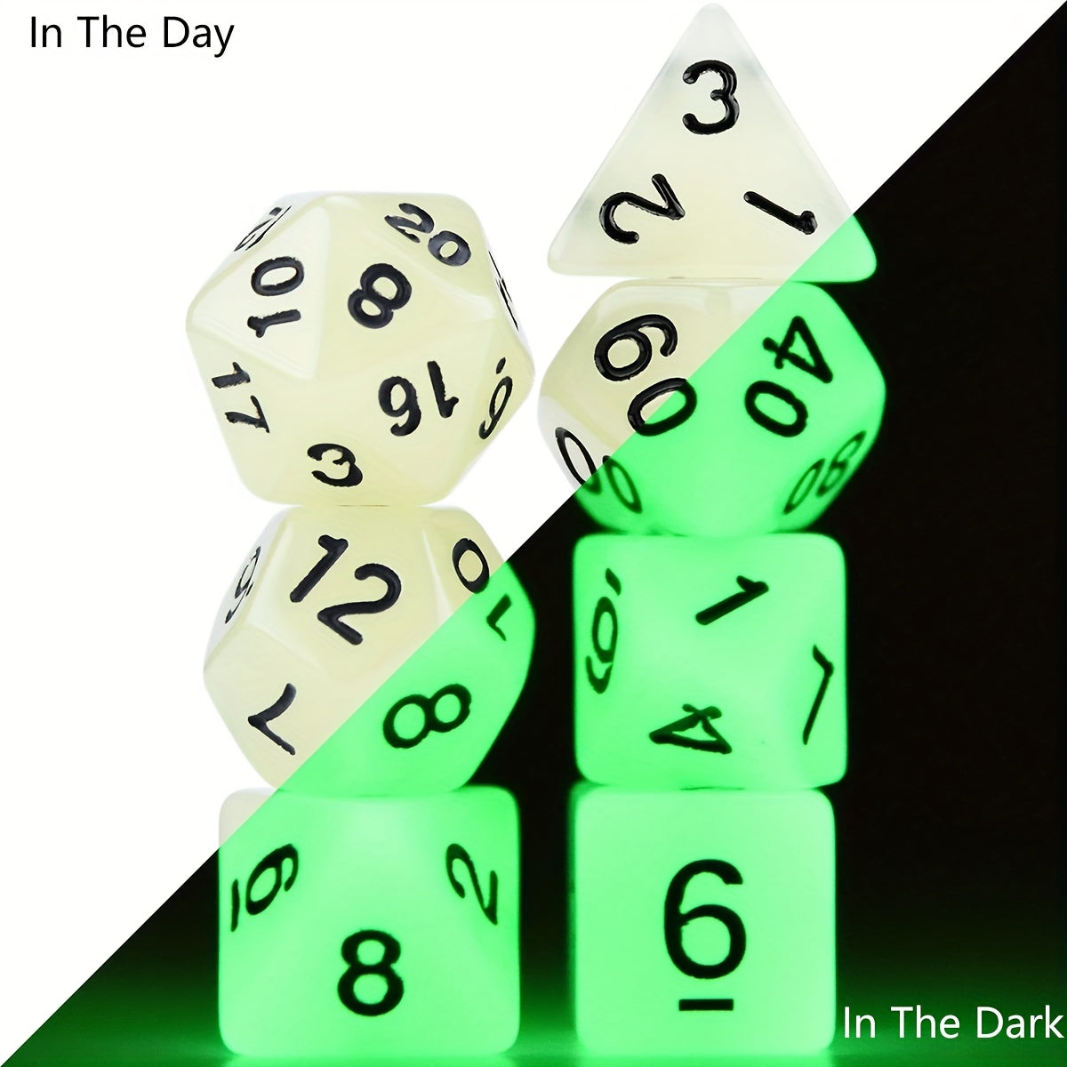 7pcs Face Glow Dice For Board Game Toys Party Accessories Luminous Dice